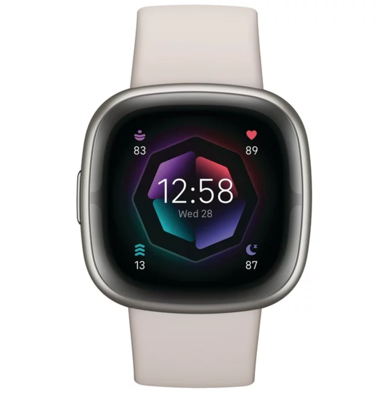 Fitbit Sense 2 Advanced Health and Fitness Smartwatch (White/Platinum)
