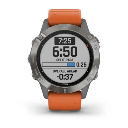 GARMIN FENIX 6 PRO SOLAR Titanium W/Orange Black