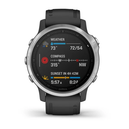 GARMIN FENIX 6 PRO SOLAR SILVER W/Black Band