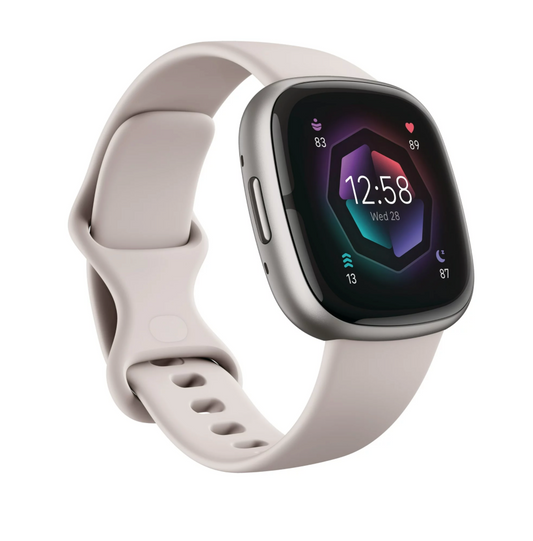 Fitbit Sense 2 Advanced Health and Fitness Smartwatch (White/Platinum)